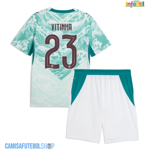 Camisa de time de futebol Portugal Vitinha #23 Replicas 2º Equipamento Infantil Mundo 2026 Manga Curta (+ Calças curtas)